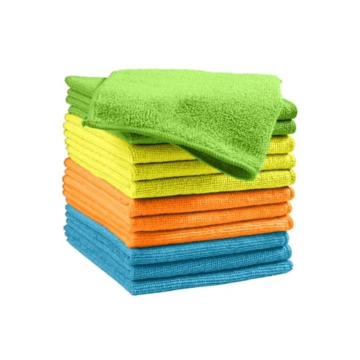 Lavete absorbante din fibra, set de curatare, multicolor