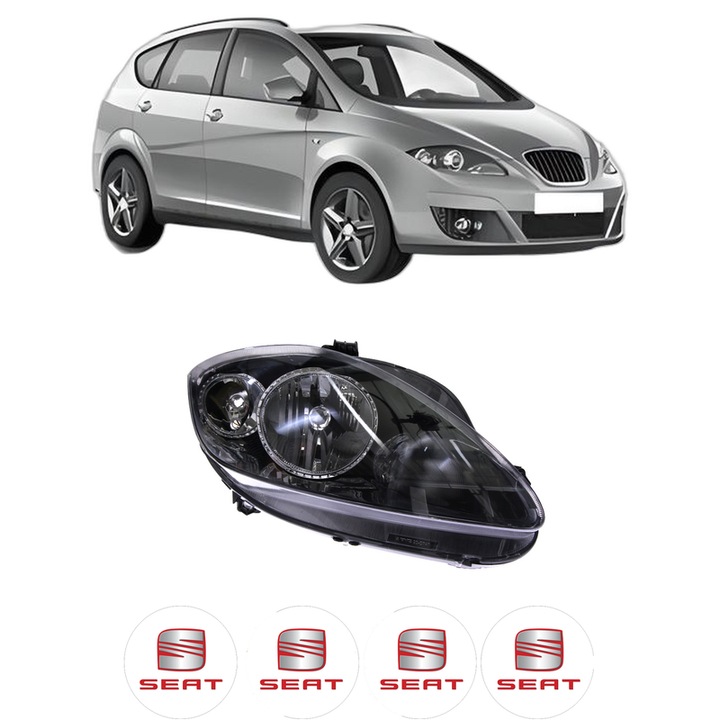 Far Dreapta Fata SEAT ALTEA XL (5P5, 5P8) din 2006-2015, Auto, TYC, 4x Stickere auto cu SEAT