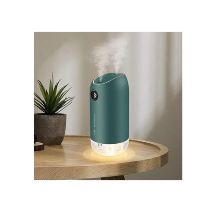 Hordozható akkumulátoros párásító, állítható permetezési módok, ultrahangos LED-fény, növényekhez, kis méret