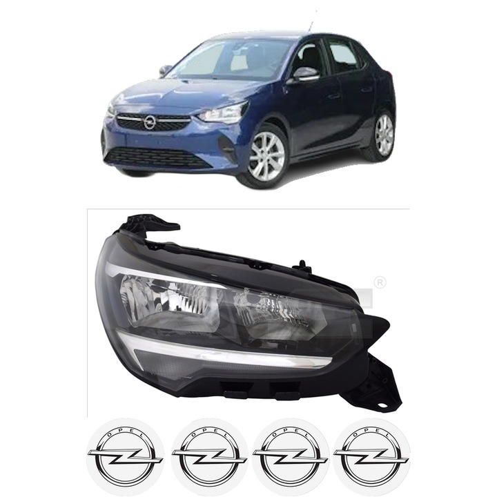 Far Dreapta Fata OPEL CORSA F Hatchback Van din 2019, Auto, TYC, 4x Stickere auto cu OPEL