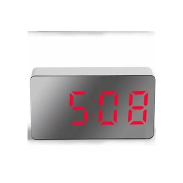 LED-es dekoratív óra, fényerő-szabályzóval és USB porttal, automatikus éjszakai üzemmóddal, 30x10cm