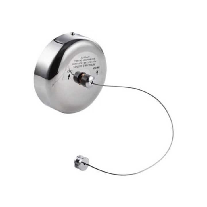 Sfoara retractabila din otel inoxidabil pentru rufe, utilizare interioara si exterioara, finisaj cromat