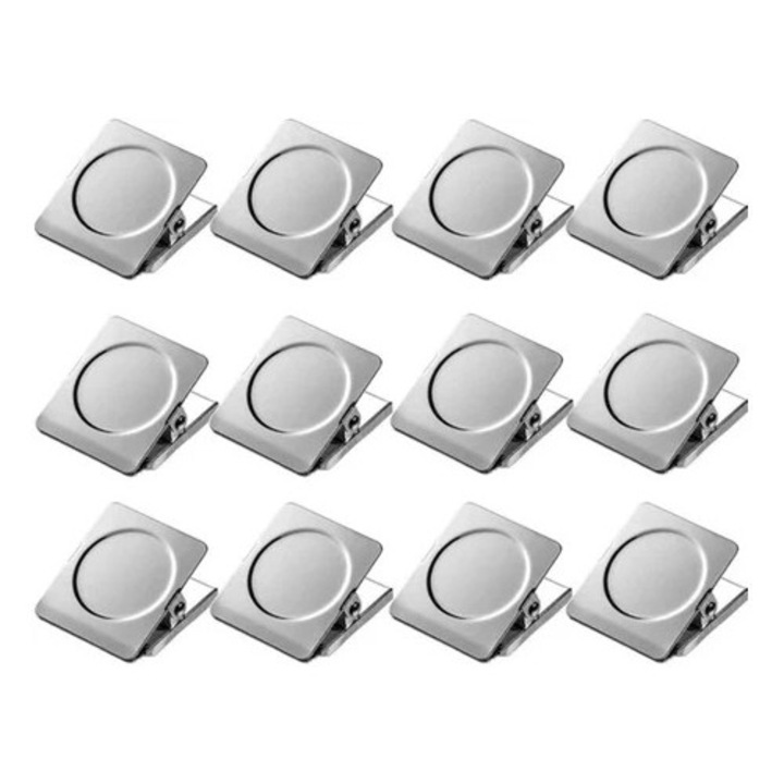 Комплект здрави магнитни щипки от неръждаема стомана, 12 броя