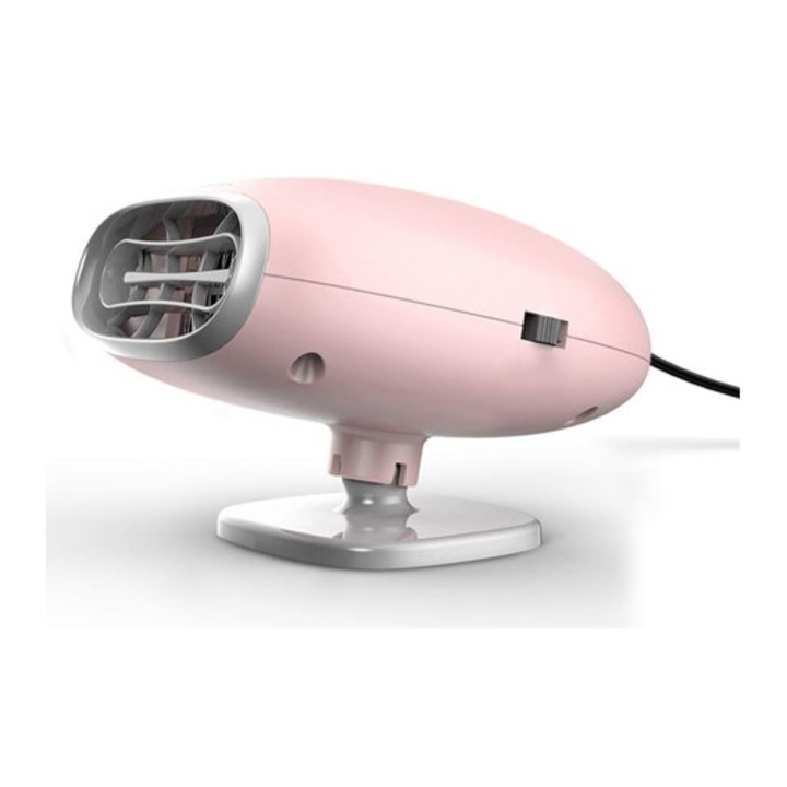 Incalzitor auto 12V, portabil, 150W, design compact, roz