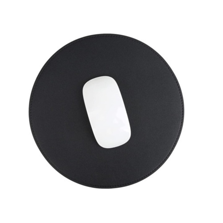 Mousepad din piele PU ultra-neted, baza din cauciuc antiderapant, 22x22cm