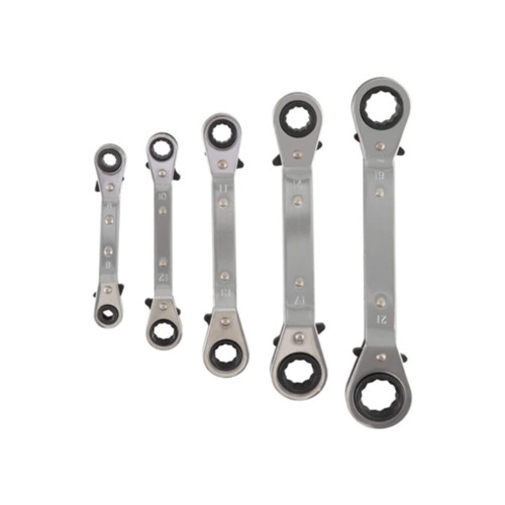 Set de chei cu ratchet, design compact cromat, utilizare reversibila, pentru garaj, atelier, acasa