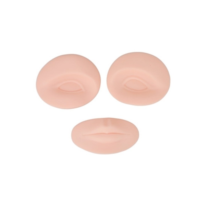Kit 3 modele 3D pentru practica machiaj, silicon moale reutilizabil, accesorii machiaj
