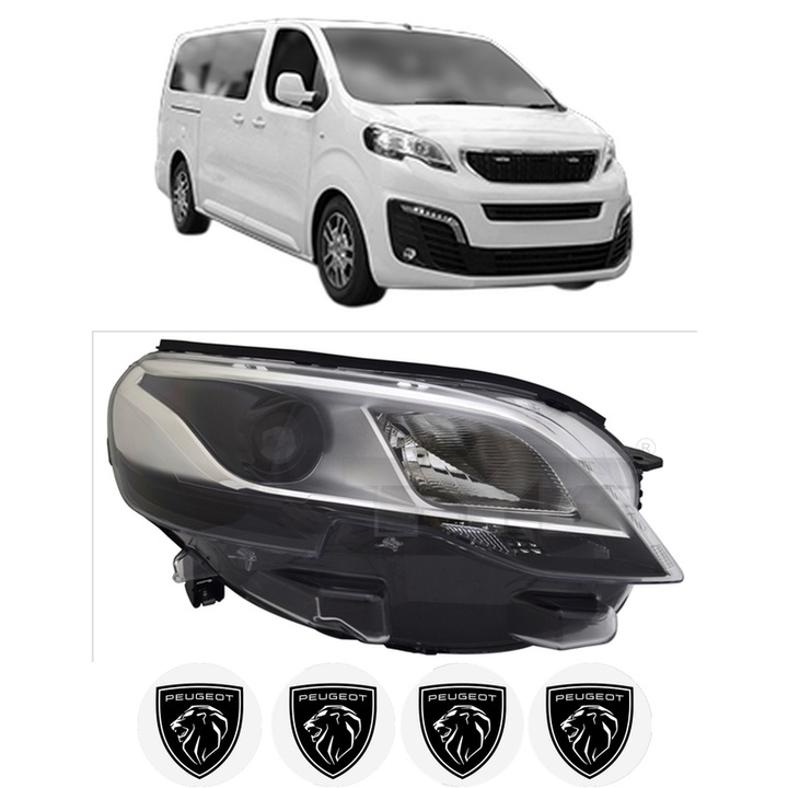 Far Dreapta Fata PEUGEOT EXPERT Bus (V_) din 2016-2023, Auto, TYC, 4x Stickere auto cu PEUGEOT