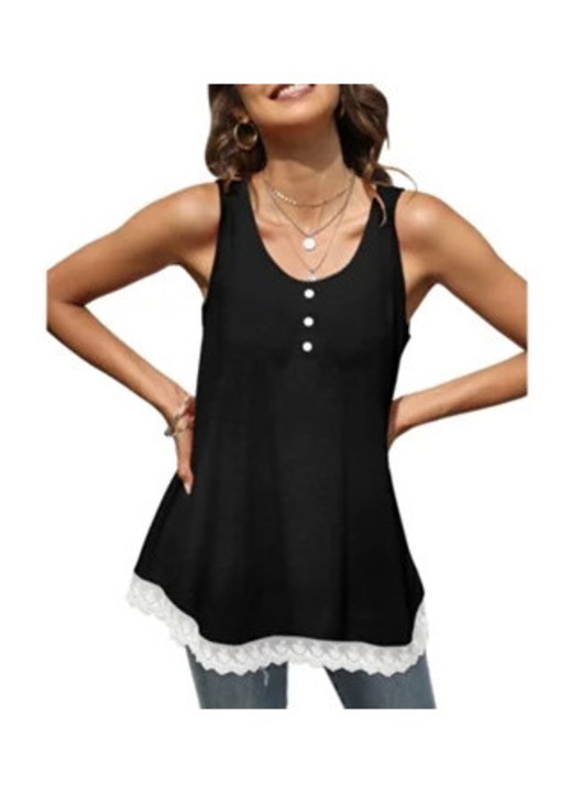 Camasa de noapte larga, neagra, din material moale, pentru femei, 2XL INTL