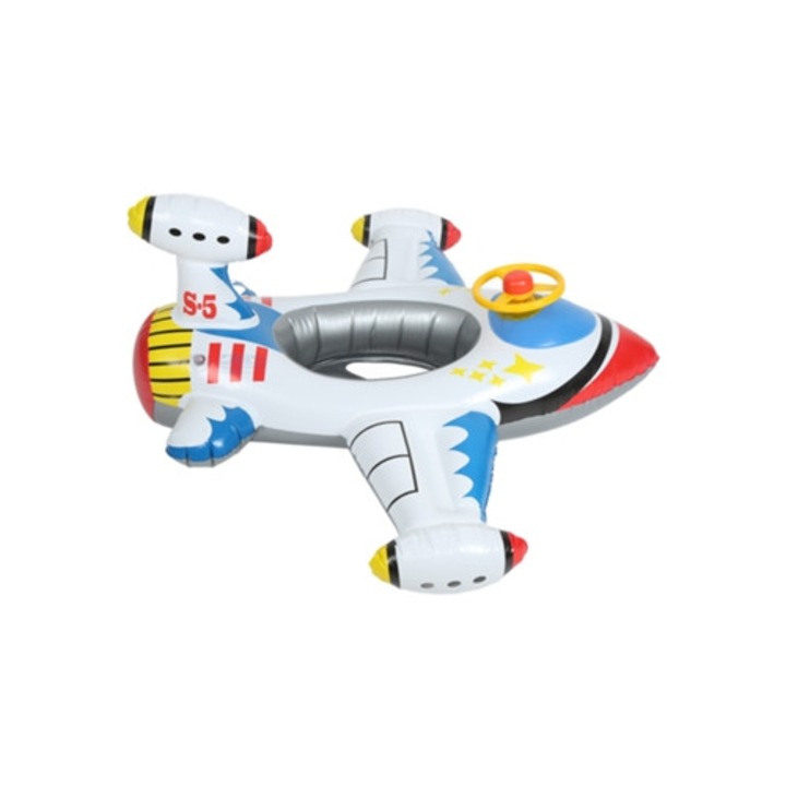 Colac de inot pentru copii, avion cu volan, multicolor