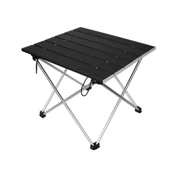 Masa camping pliabila, aluminiu, structura rezistenta, utilizare in aer liber, 60x40cm
