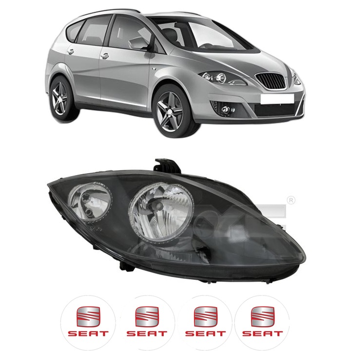Far Dreapta Fata SEAT ALTEA XL (5P5, 5P8) din 2006-2015, Auto, TYC, 4x Stickere auto cu SEAT