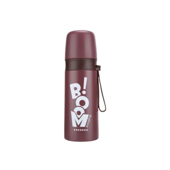Termos portabil vacuum izolat 355ml, rosu deschis