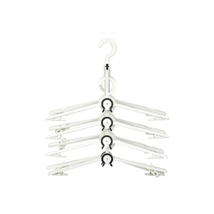 Umeras pentru haine pliabil cu 8 gauri, rotire 360°, multicolor