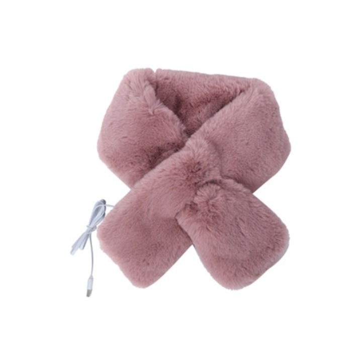 USB електрическо отопляемо одеяло, електрически шал, мек, розов