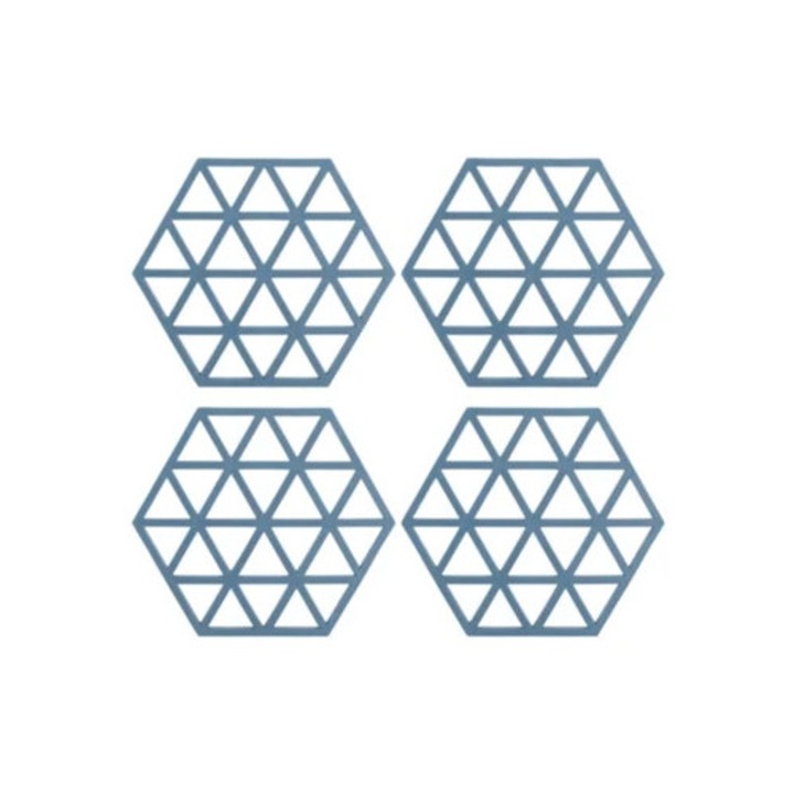 Set de servete pentru masa, hexagonale, izolate termic, albastre