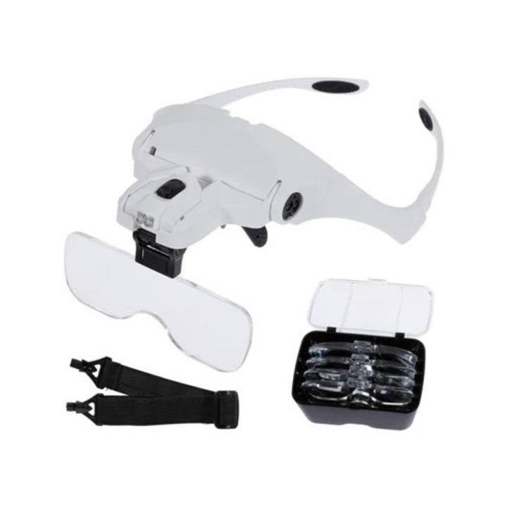 Lupa de cap, design cu lentile interschimbabile, usoara si confortabila