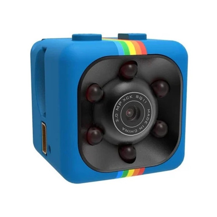 Camera spion mini pentru masina, viziune nocturna IR, albastra