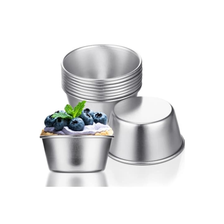 Tava copt din aluminiu pentru briose, non-aderenta, reutilizabila, 12 forme