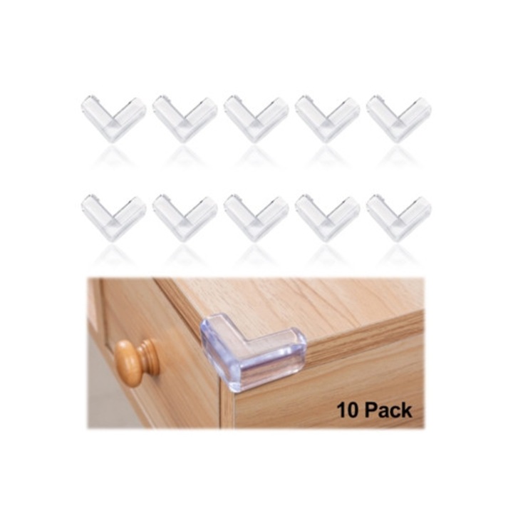 Protector colturi pentru copii, set 10 bucati, transparent