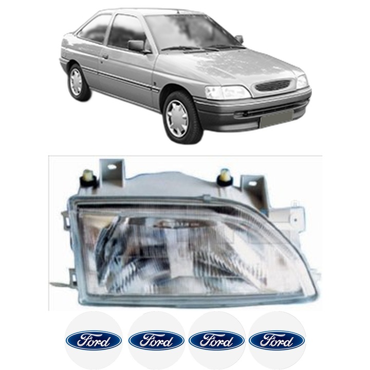 Far Dreapta Fata FORD ESCORT V Saloon (AFL) din 1993-1995, Auto, TYC, 4x Stickere auto cu FORD