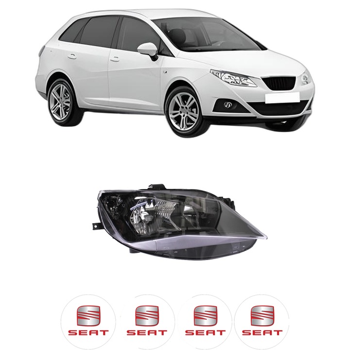 Far Dreapta Fata SEAT IBIZA IV ST (6J8, 6P8) din 2010-2016, Auto, TYC, 4x Stickere auto cu SEAT