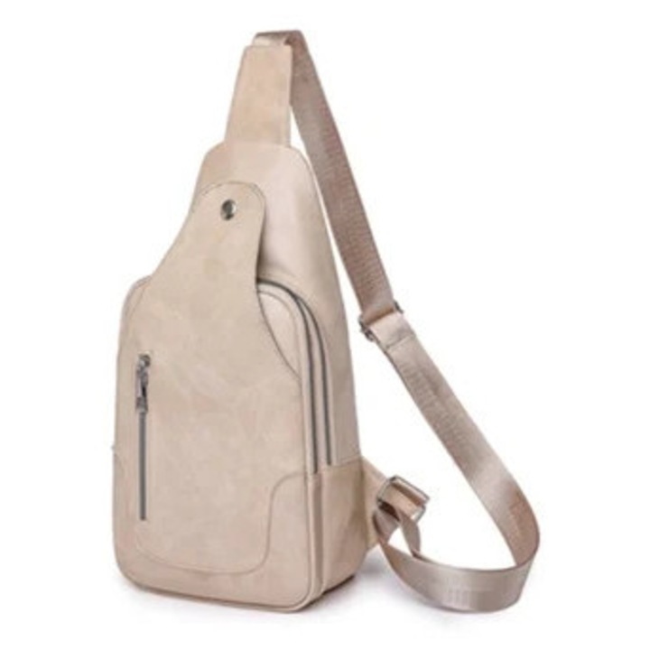 Női válltáska, bézs, ökológiai bőr, egy méret