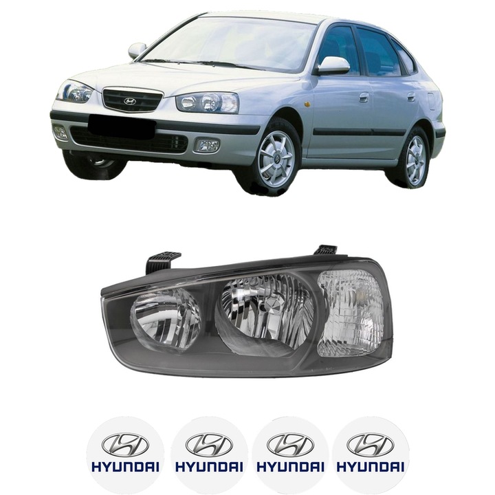 Far Stanga Fata HYUNDAI ELANTRA III (XD) din 2000-2006, Auto, DEPO, 4x Stickere auto cu HYUNDAI