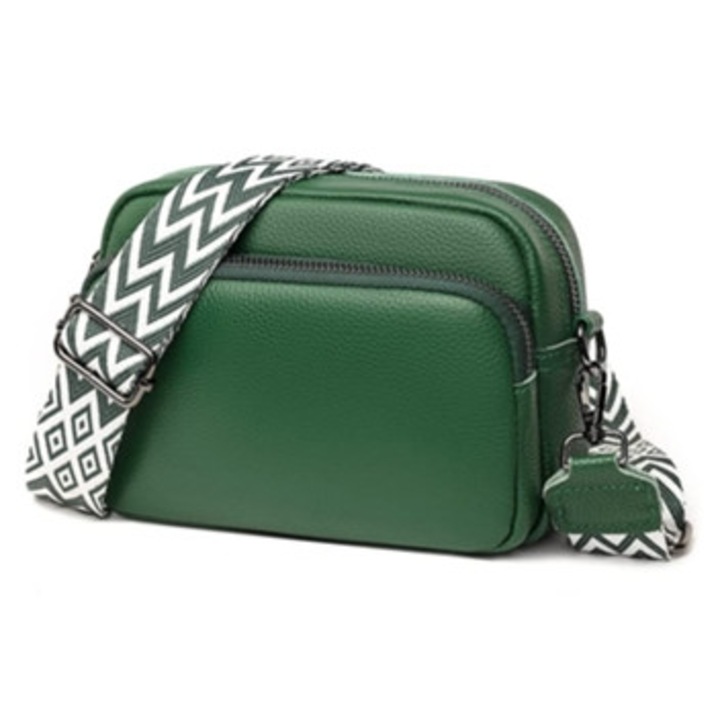 Állítható crossbody táska, prémium design, több zsebbel, zöld, egy méret