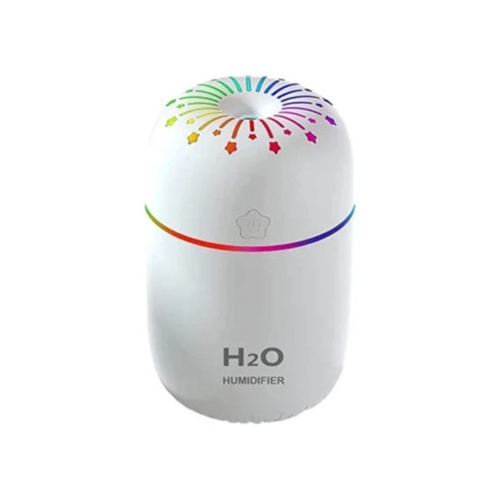 Umidificator mini portabil USB, lumina de noapte colorata, vapori reci