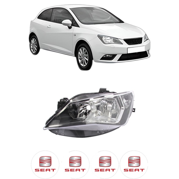 Far Stanga Fata SEAT IBIZA IV SC (6J1, 6P5) din 2008-2016, Auto, TYC, 4x Stickere auto cu SEAT