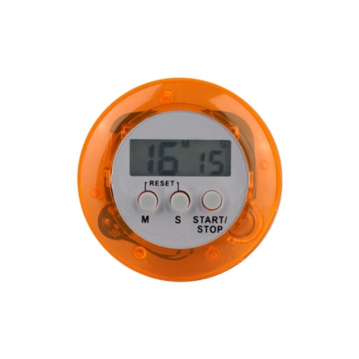 Elektronikus konyhai időzítő 60 perc, sárga, hangjelzéssel