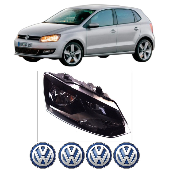 Far Dreapta Fata Volkswagen POLO Van V (6R1, 6C1) din 2009-2017, Auto, TYC, 4x Stickere auto cu Volkswagen