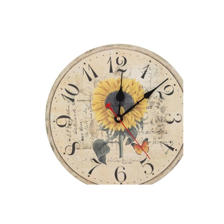 Retro dekorációs óra 30cm színes, csendes, belső dekorációkhoz