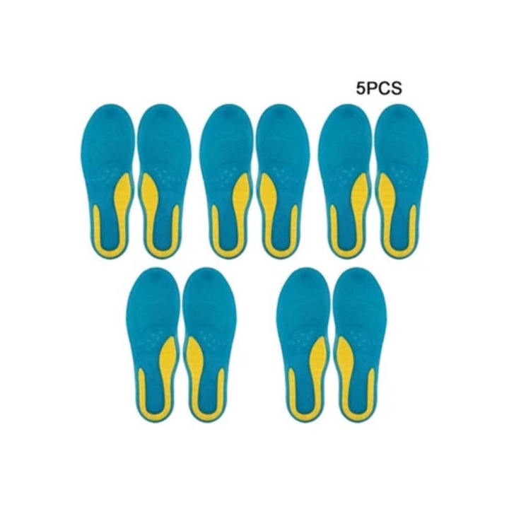 Set de 5 perechi de suporturi ortopedice din silicon pentru masaj in incaltaminte