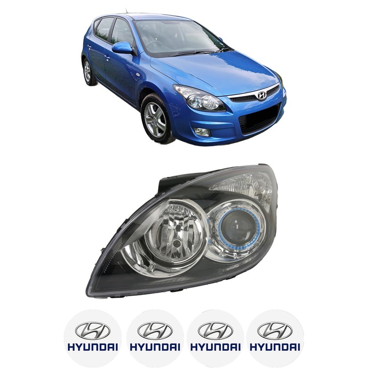 Far Stanga Fata HYUNDAI i30 (FD) din 2007-2011, Auto, TYC, 4x Stickere auto cu HYUNDAI
