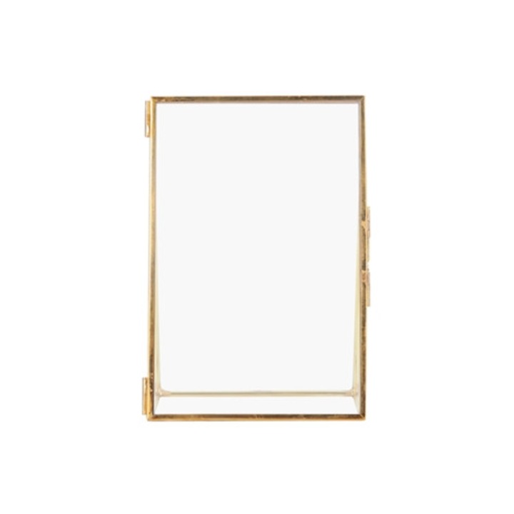 Rama foto retro din metal si alama cu sticla 15x20cm