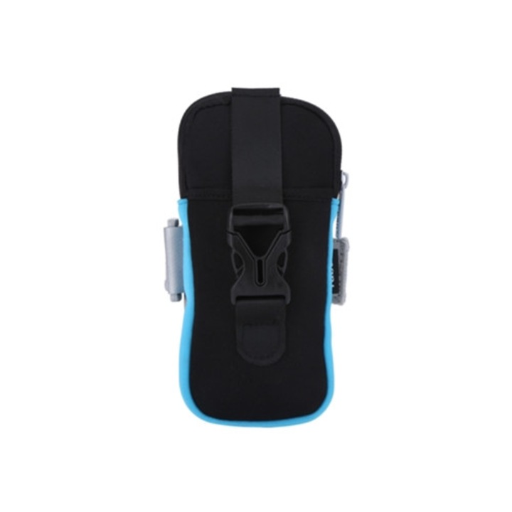 Sporttáska, fekete és kék, futáshoz, szabadtéri edzésekhez, telefontok, változatos méretek.