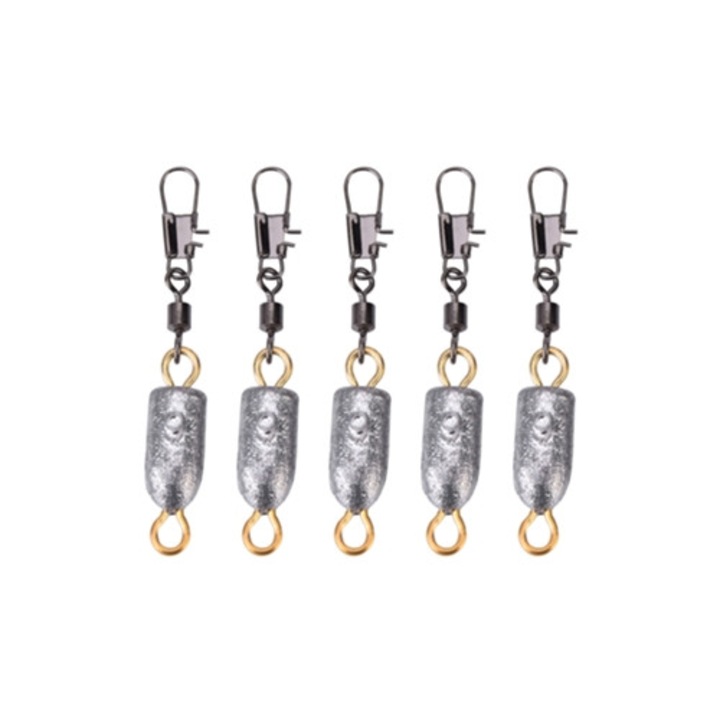 Set 5 plumbi de pescuit forma glont 6g accesorii de pescuit