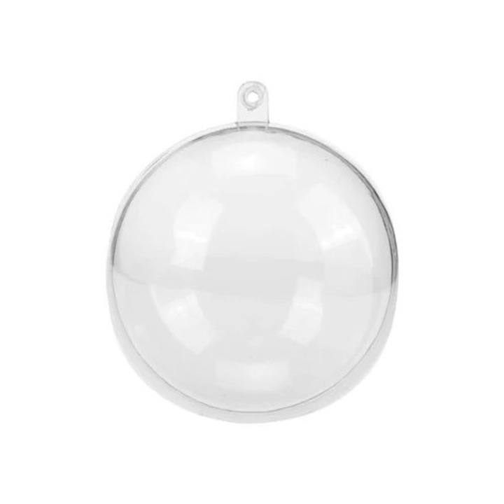 Glob de Craciun transparent mare, decorativ, plastic, pentru fereastra mare, set