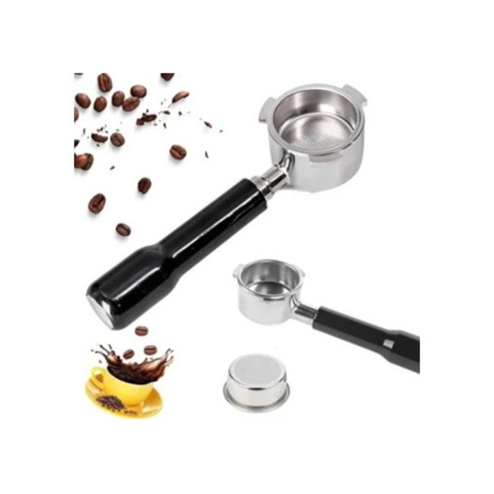 Portafiltru fara fund pentru espressoare, 51mm, din otel inoxidabil, design ergonomic, set
