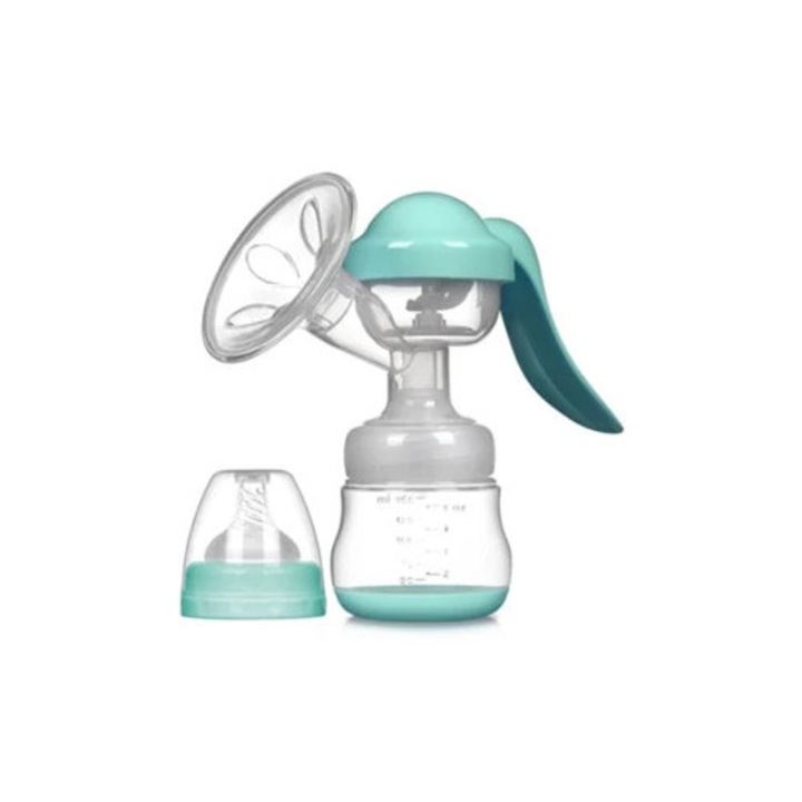 Kompakt, hordozható, kék kézi mellszívó