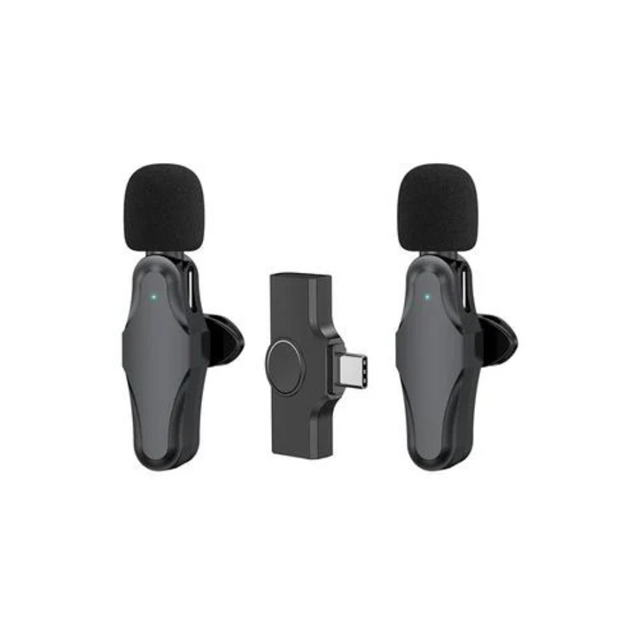 Безжичен микрофон K10, тип plug-and-play, съвместим с Type-C, с шумопотискане, за влогове и стрийминг на игри