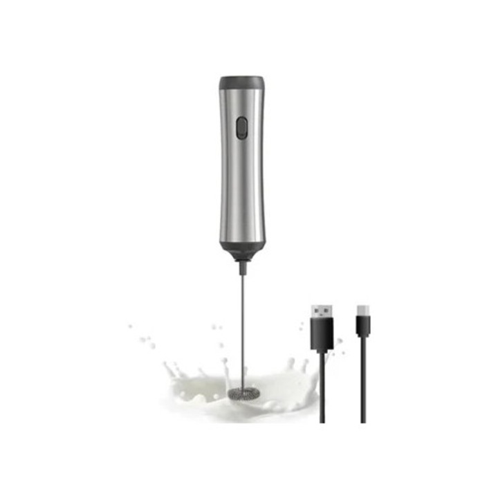 Frother de cafea portabil, USB reincarcabil, ajustabil, acoperire din otel inoxidabil