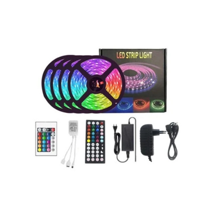 Benza LED 50ft, RGB 5050, cu telecomanda, schimbare de culoare temporizata, pentru dormitor