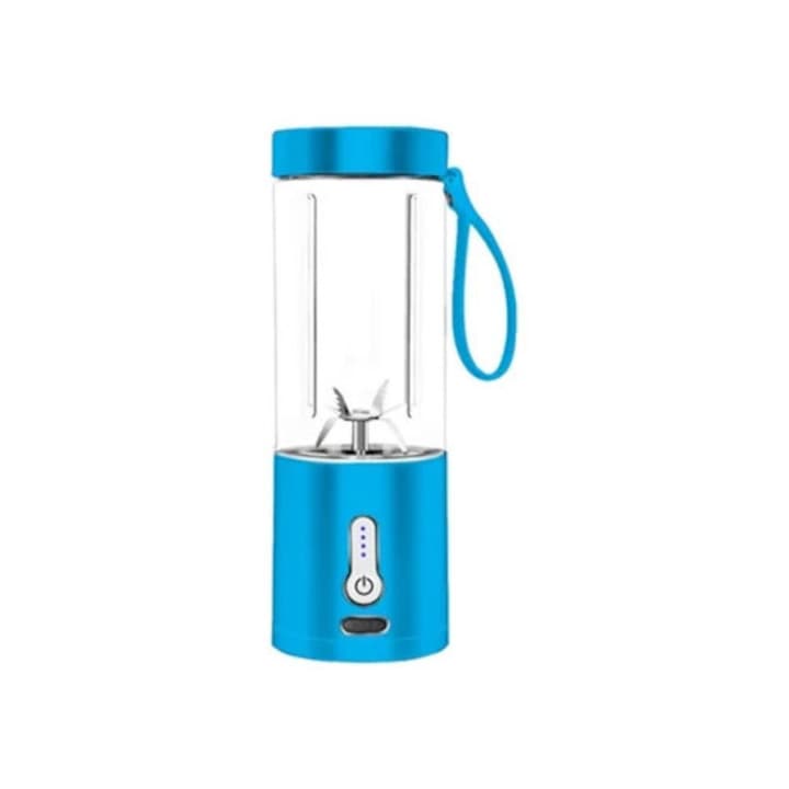 Blender portabil, 450 ml, 6 lame ascutite, USB, verde