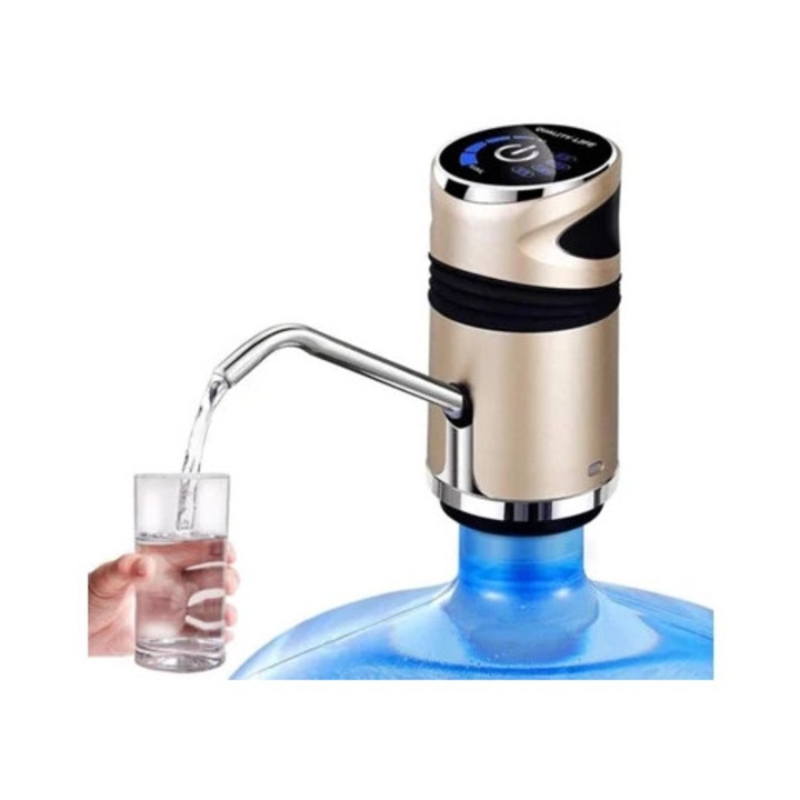 Pompa pentru dozator de apa electric 5-galoane, cu blocare pentru copii si oprire automata, aurie