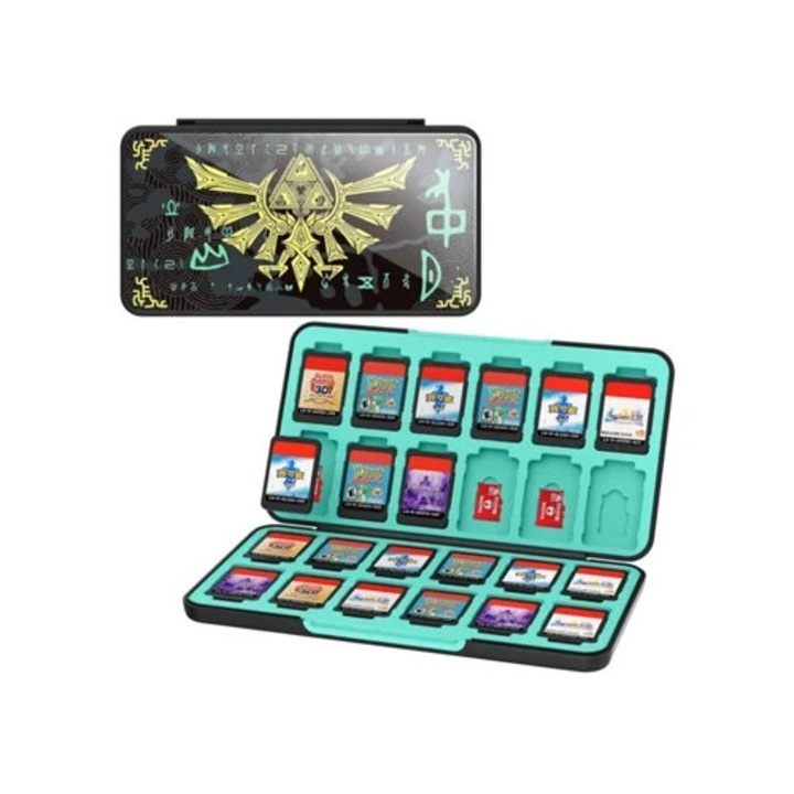 Калъф за касети за игри Nintendo Switch, 24 слота, многоцветен