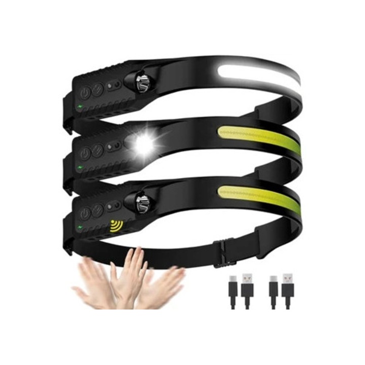 Комплект 3 челника, LED, Сензор за движение, 5 режима на осветление