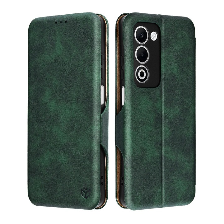 Калъф за Oppo A5 4G / A5 5G тип книга, Safe Wallet Plus, функция стойка, първокласно качество, антишоков, повишена защита, зелен